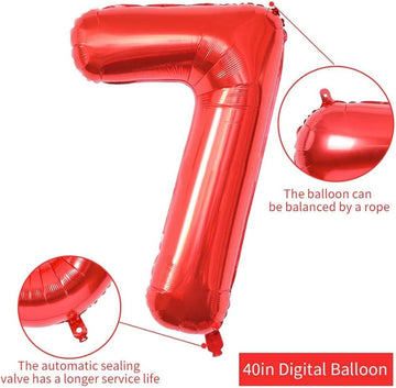 Toniful 40 Inch Large Red Number 70 Balloons Giant Digital 70 Helium Balloons, Foil Mylar Big Number Balloons For 70Th Birthday
