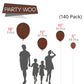 PartyWoo Brown Balloons Pack - 138 pcs, 18"/12"/10"/5" Rubber Balloons for Birthday Decorations, Chocolate Brown F08