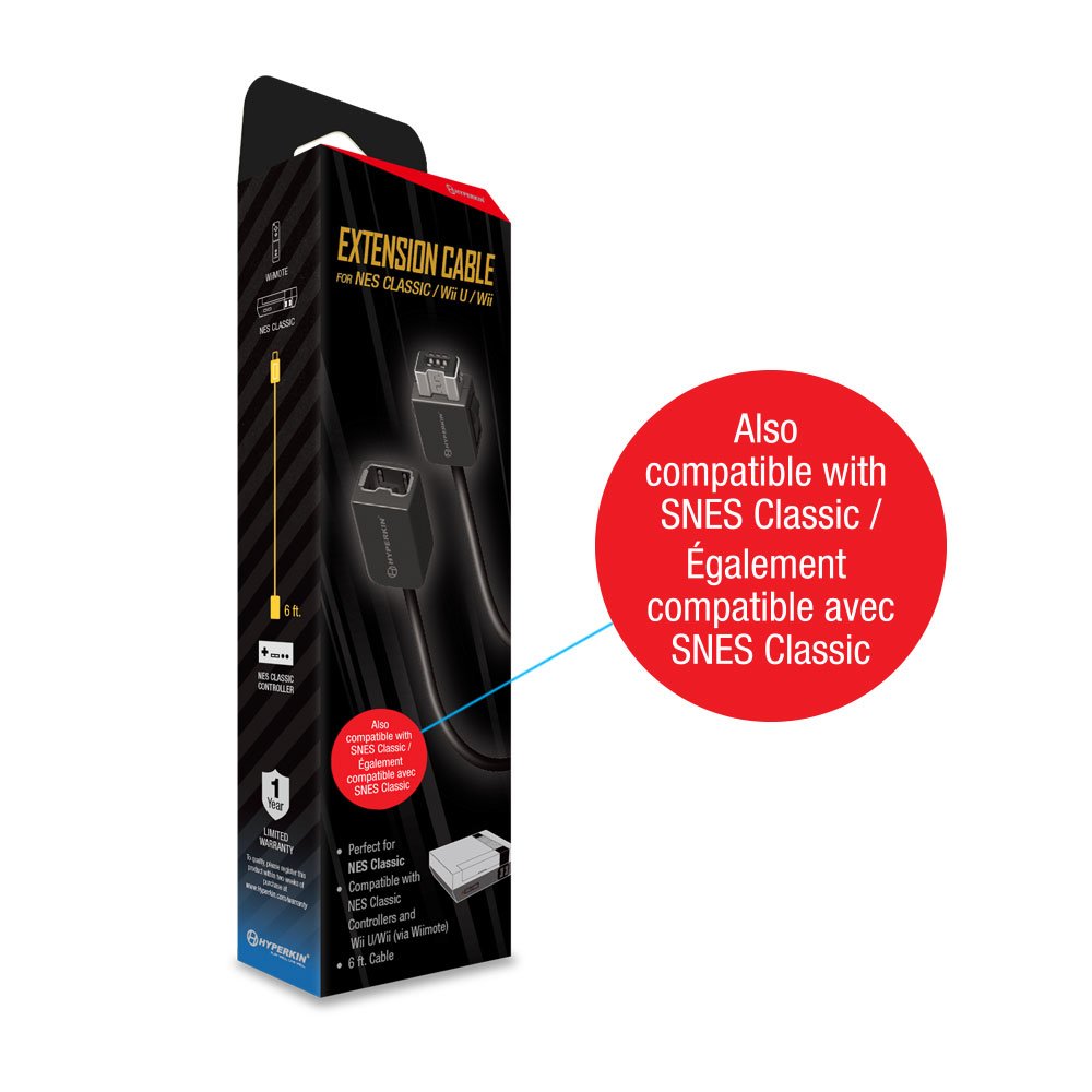 Hyperkin M07230 6 ft Extension cable for SNES - classic Edition, Nes classic Edition, WII U & WII
