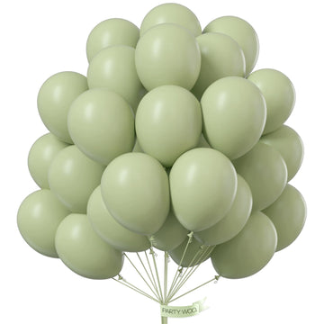 Partywoo Beryl Green Balloons, 50 Pcs 12 Inch Boho Green Balloons, Dusty Green Balloons For Balloon Garland Or Balloon Arch As Birthday Decorations, Party Decorations, Wedding Decorations, Green-F32