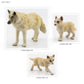 Atralo Service Wild Life Jungle Animal Figure Playsets 3 Pcs White Wolf Action Figures Model Toys For Kids Boys Girls