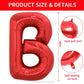 Toniful 40 Inch Large Bright Red Letter Balloons A-Z, Giant Jumbo Helium Foil Mylar Big Letter B Balloons For Birthday Party Ann
