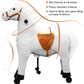 Pipleo Ride on Horse for Kids  (41.33'' Height) Horse Ride on Toy  Riding Horse Rider Mechanical Walking Action Plush Animal for 7 Years Old to mature-themed  No Battery or Electricity  Max Load 187 LBS - WT