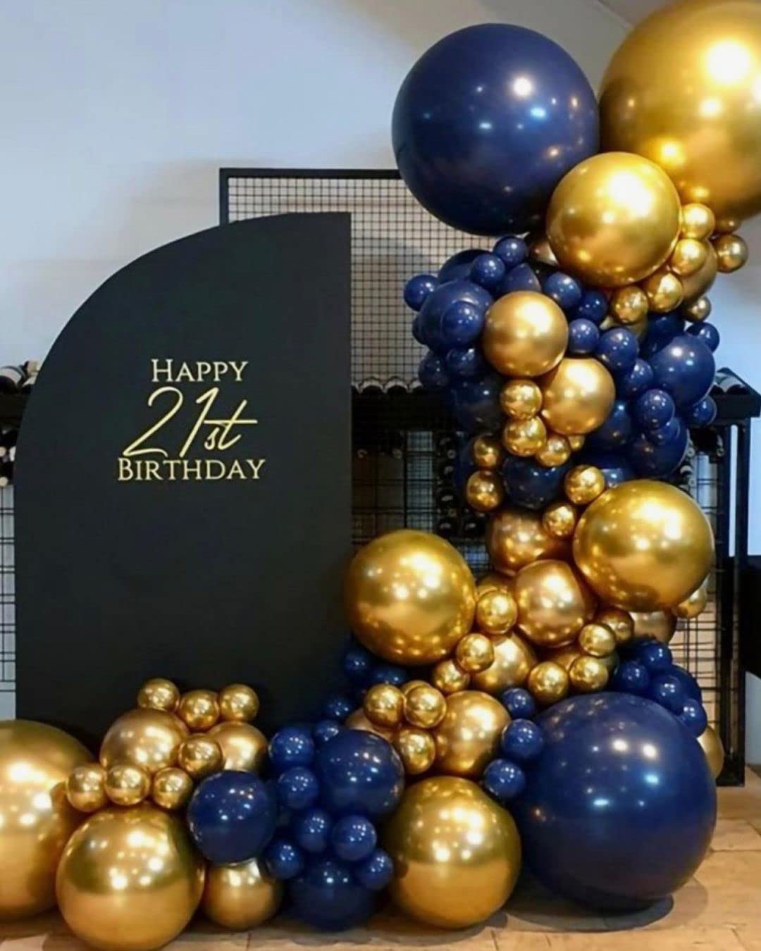 Bezente 36 Inch Metallic Gold Giant Balloons - 8 Pack Jumbo Round Latex Balloons for Weddings, Baby Showers, Birthdays, and Parties