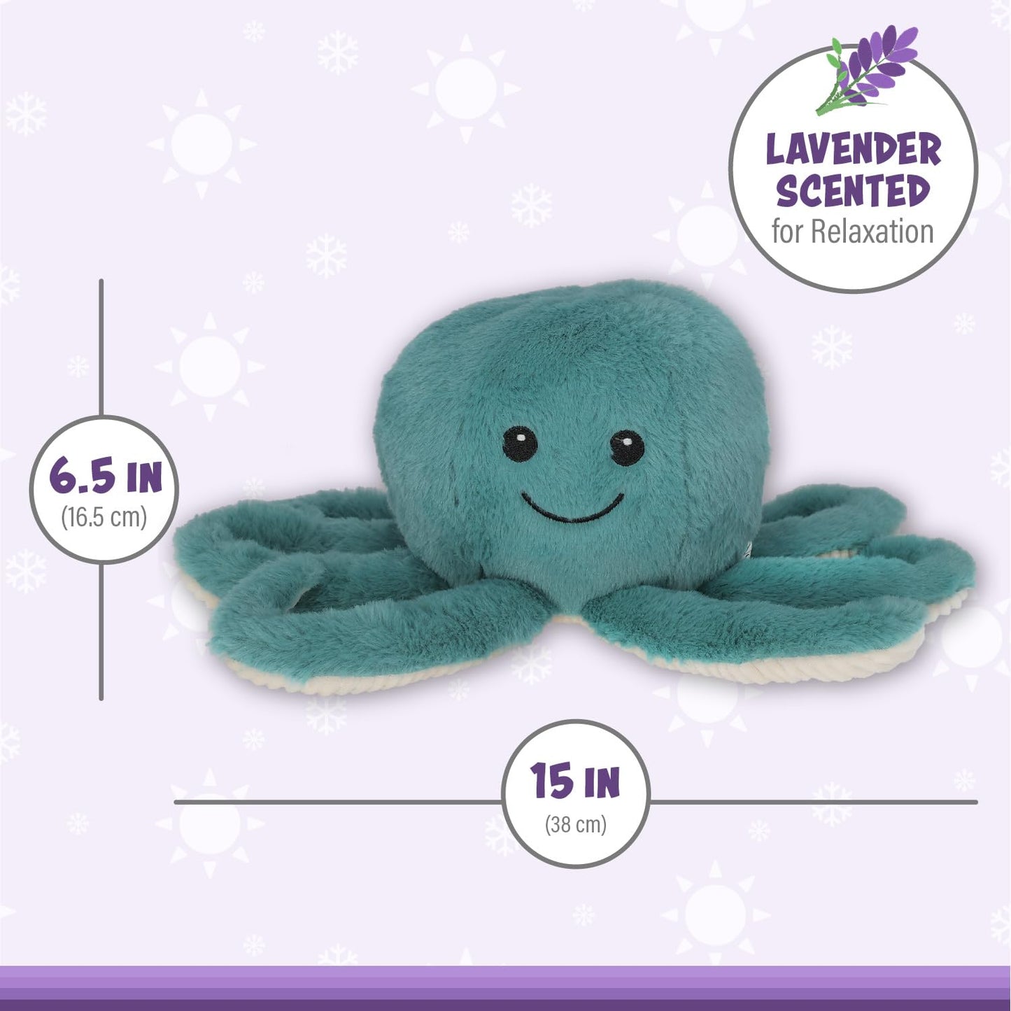 1I4 Group Warm Pals - Octopus - Cozy Lavender Scented Plush Toys - Stuffed Animal - Coolable Bedtime Comfort Plushie