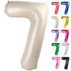 Cream Number 7 Balloon 40 Inch, 7 Balloon Number, 7Th Birthday Decorations, Cream Party Supplies For Boys Girls