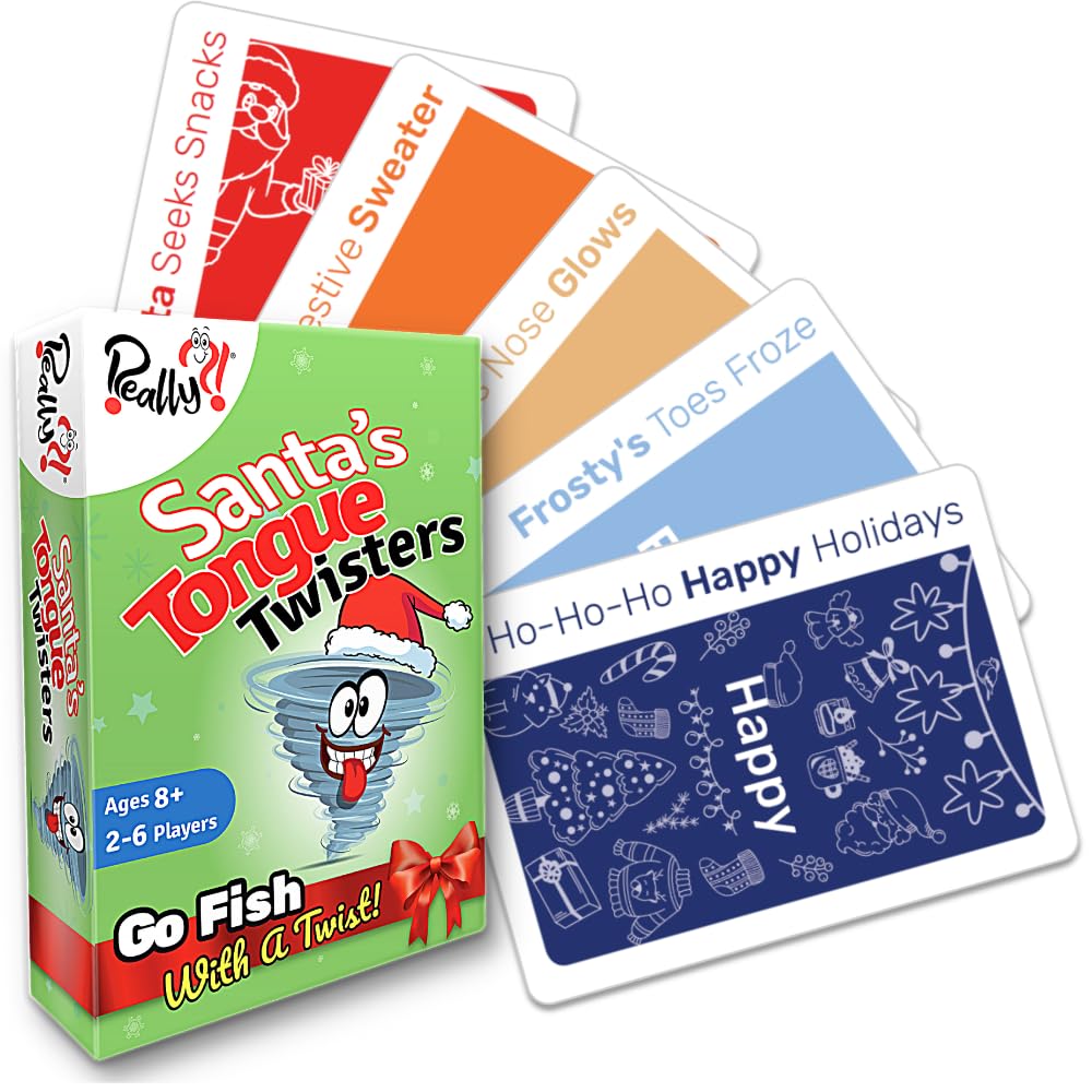 Really?! Santas Tongue Twisters Card Game, Christmas Games for Families, Fun Stocking Stuffer Idea, Holiday Party Game for Kids 