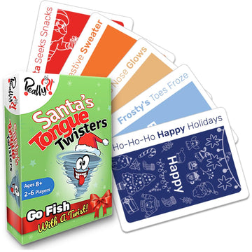 Really?! Santas Tongue Twisters Card Game, Christmas Games for Families, Fun Stocking Stuffer Idea, Holiday Party Game for Kids 