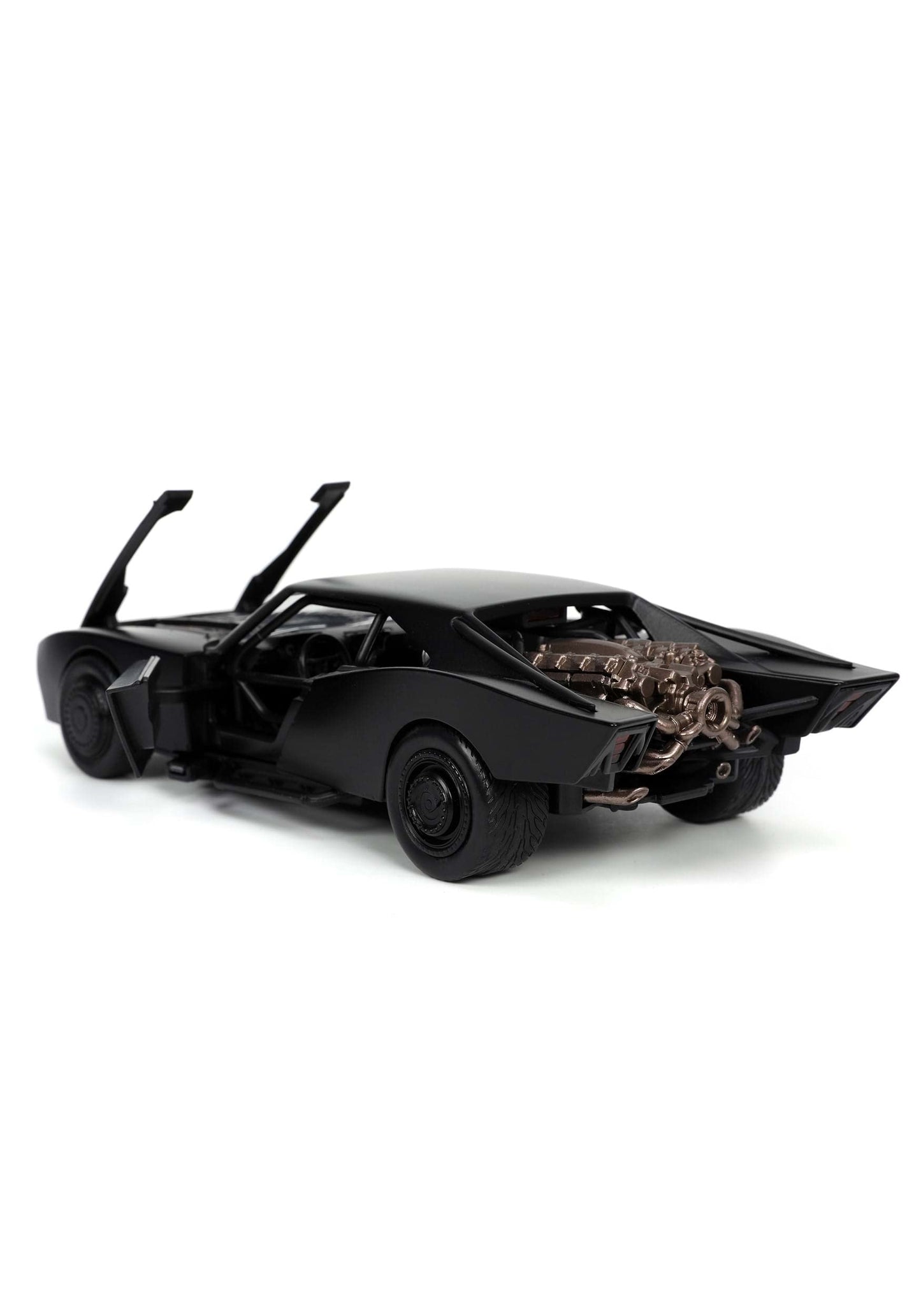 Dc Comics 1:24 The Batman Batmobile Die-Cast Car W/ 2.75' Batman Figure, Toys For Kids And Adults,Black/Silver
