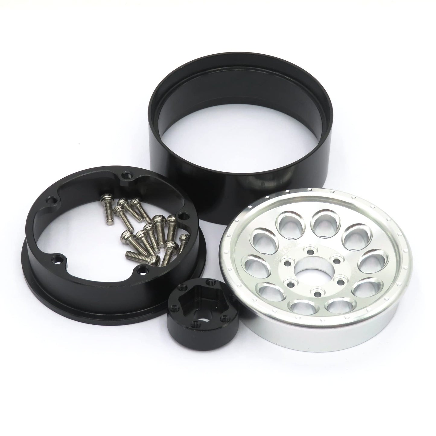 Hobbysoul 1.9 Crawler Tires And Wheels 120Mm Soft Sticky 1.9 Mud Slingers Tires & 1.9 Beadlock Wheels Silver Rim For 1/10 Rc Cra