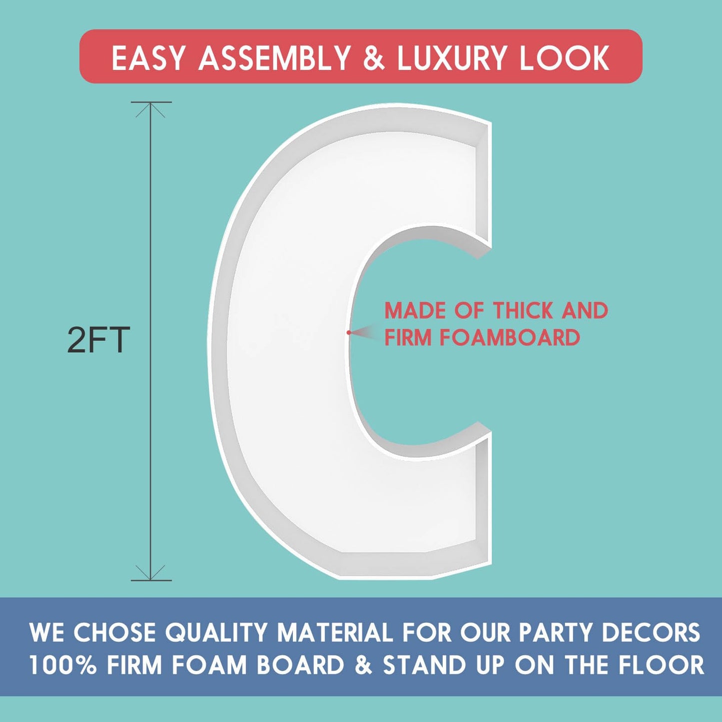 2Ft Letter C Mosaic Balloon Frame Letter Diy Fillable Letters Kit For Birthday Party Wedding Backdrop Decor