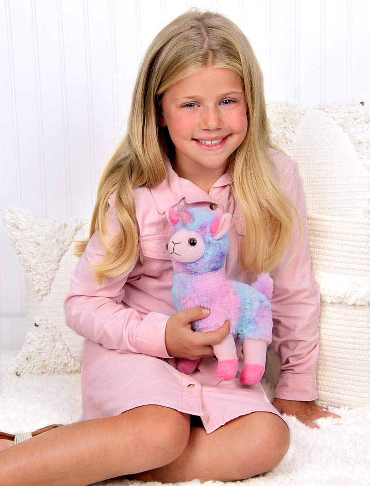 Bearington Luna Llamacorn The Rainbow Llama Plush, 10 Inch Llama Stuffed Animal