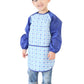 Plie Waterproof Kids Art Smocks 37 Colors (Age 1-10, S-XXL size), Blue Check (16-S)