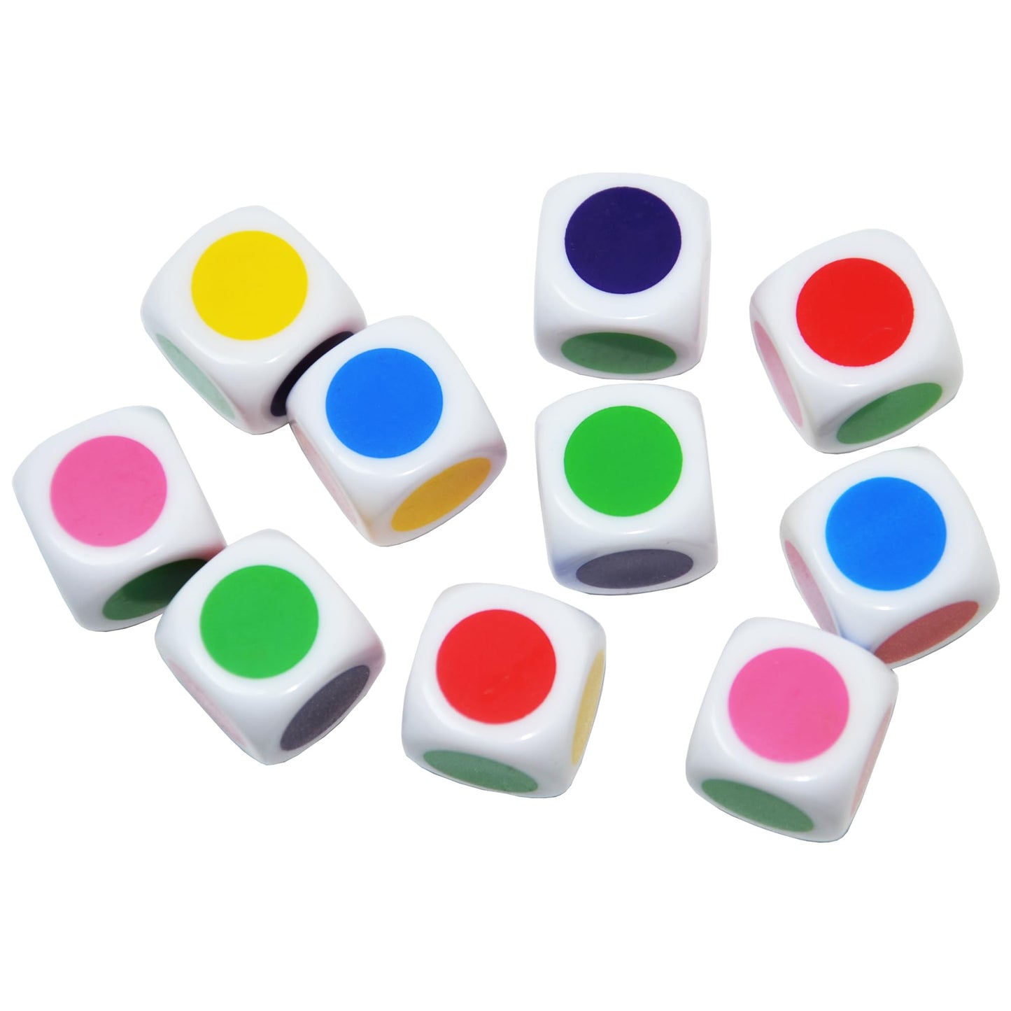 SmartDealsPro Set of 10 16MM Blank on Each Face D6 Six Sided Dice Teaching Plastic Cubes for Education Classroom Teaching Mathin
