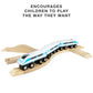 Conductor Carl Wooden Train Track Set, 42 Pieces - Solid Wood Wooden Train Track Accessories Compatible With Most Major Toy Trai
