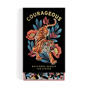 Galison Courageous 128 Piece Matchbox Puzzle - 128 Piece Jigsaw Puzzle Highlighting The Bold Artwork Of Raxenne Manniquiz, Gifta