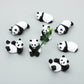 Onest 16 Pieces Mini Panda Figurines Set Miniature Model Pandas Bamboo Toys Pandas Cake Toppers Decoration Small Panda Figures F