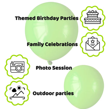 110Pcs Green Balloon 12 Inch, Green Latex Balloons For Birthday Party Baby Shower Wedding(With 2 Ribbons).
