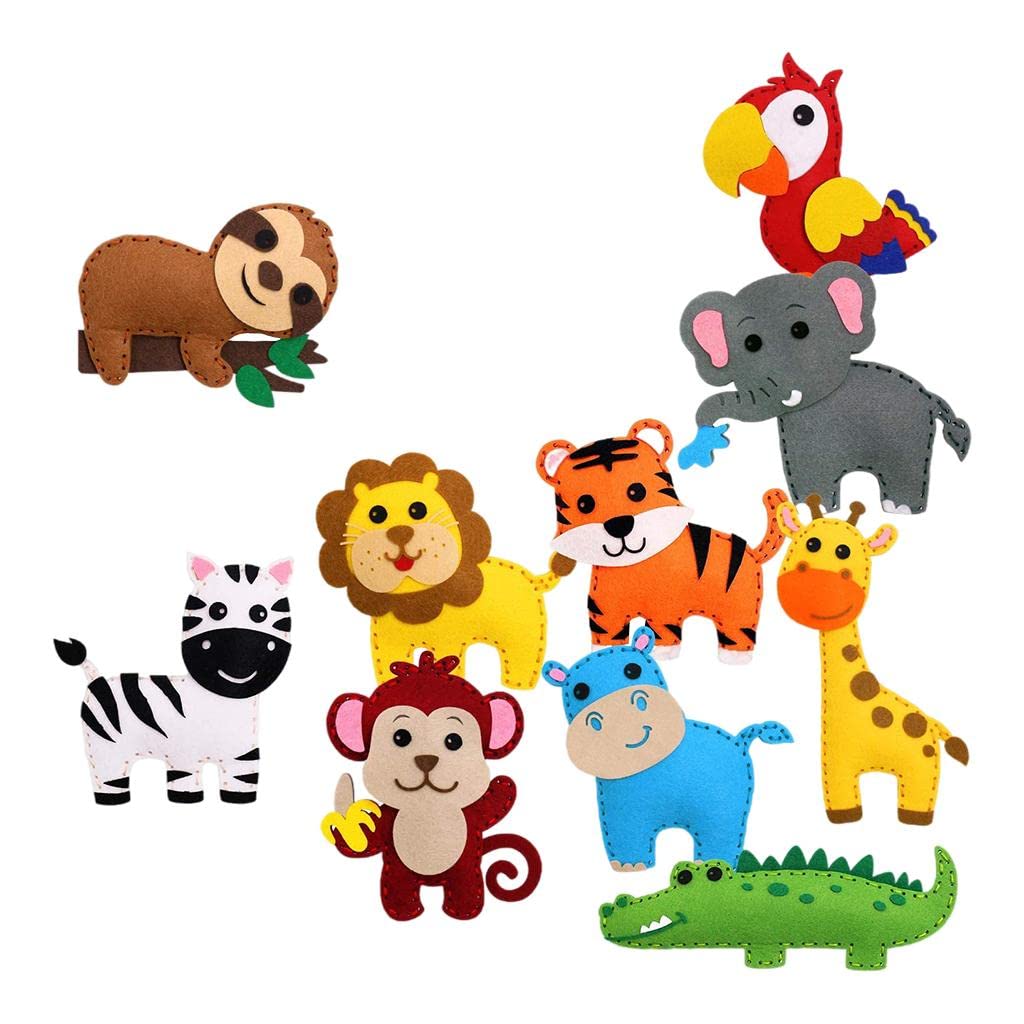 Zoomella Felt Sewing Kit Diy Crafts Educational Sewing Art Craft Jungle Animalscrafts|Kids Crafts|Craft Kits