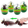 Easter Egg Prefilled with Dinosaur Pull Back Cars Toys, 4 Pcs Jumbo T-Rex Triceratops Dino for Basket Stuffers, Party Favors, Gi