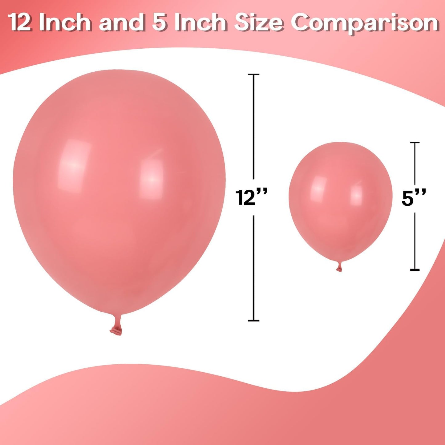 Jobkoo Dusty Pink Balloons 5 Inch, 60 Pcs Small Vintage Pink Balloon Boho Dusty Rose Latex Balloons 5'' Mini Matte Retro Blush M