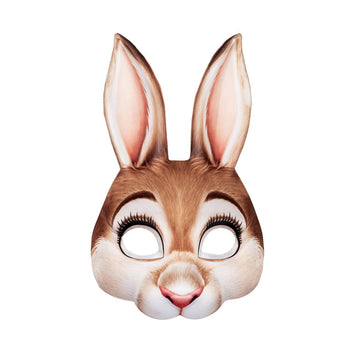 Hosfairy 1Pcs Halloween Animal Mask Half Face Rabbit Ear Mask for Halloween Easter Costume Party Cosplay Props (Yellow)