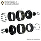 Treal 1.0 Beadlock Wheels Deep Dish Rims (4P) For Scx24 Ax24 Fcx24 Trx4M 1/24 1/18 Crawler Car-Type F(Black)