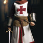 Vzqi Kids Crusader Costume White Medieval Knight Tunic Boys Outfit Renaissance Roman Warrior Costume Halloween With Belts M