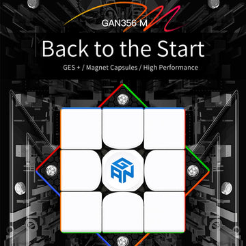 Hellocube Gan 356 M 3X3 Magic Speed Cube Stickerless 3X3X3 Magnetic Cube Gans 356M(Lite Ver 2020,No Extra Ges)
