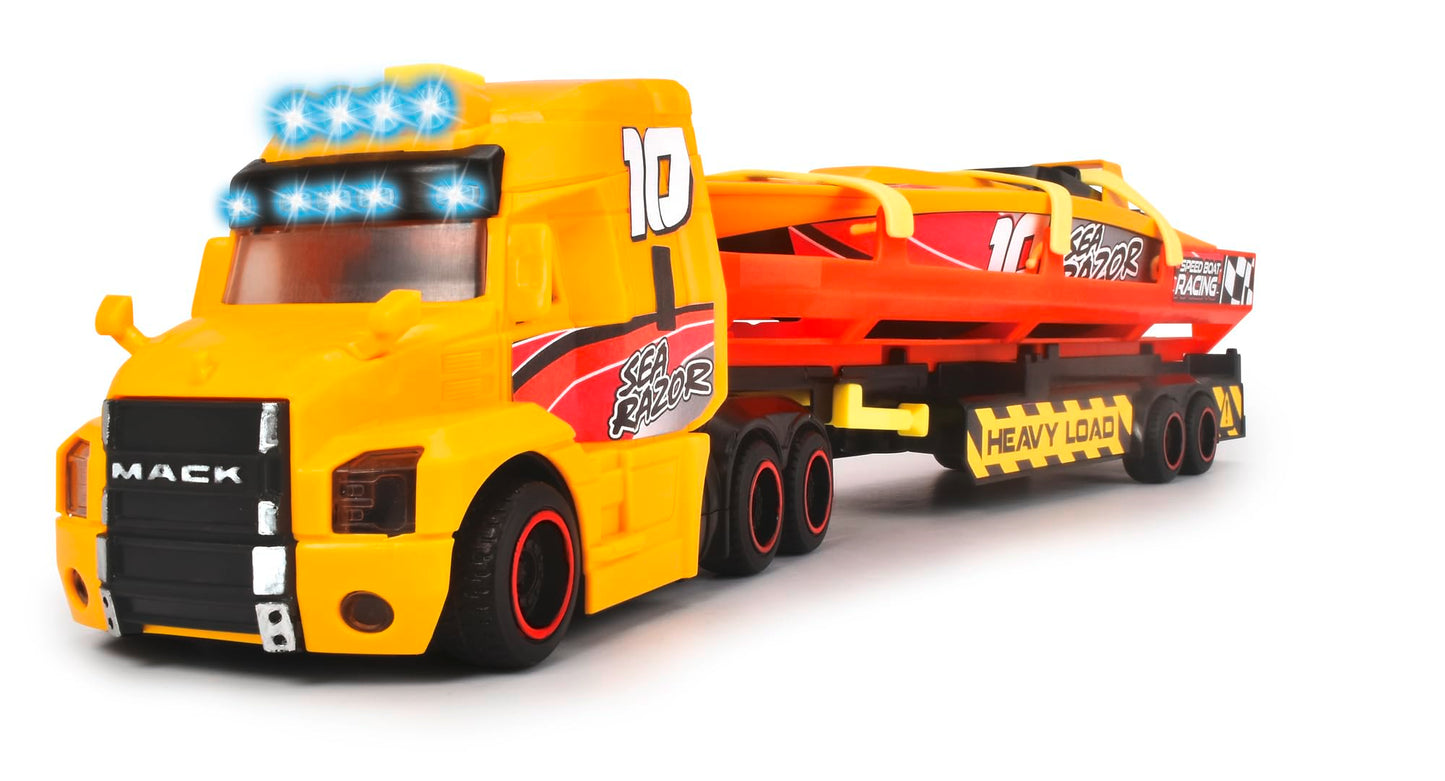 Dickie Toys - Mack Truck With Trailer And Boat