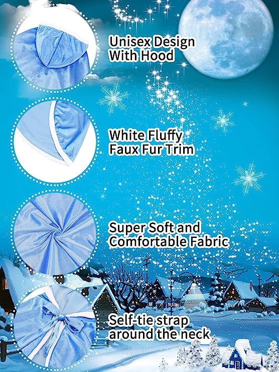 Century Star Girl Fur Princess Cape With Hood Girls Cloak For Little Girls Christmas Purple 7-9 Years