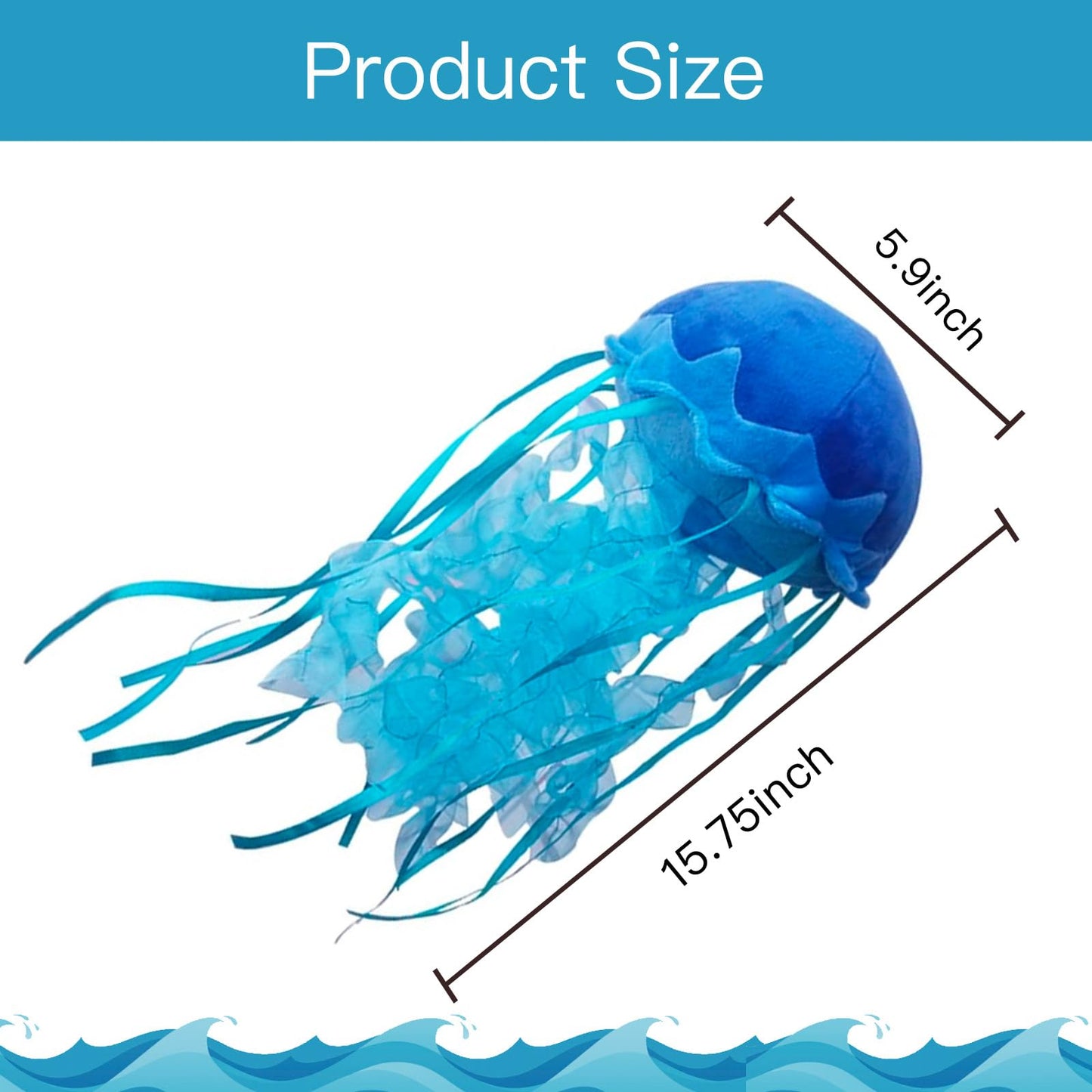Double Bread Realistic Jellyfish Stuffed Animal, Cute Jellyfish Plush Toy For Birthday Room Decor, Sea Animal Jellyfish Collecti