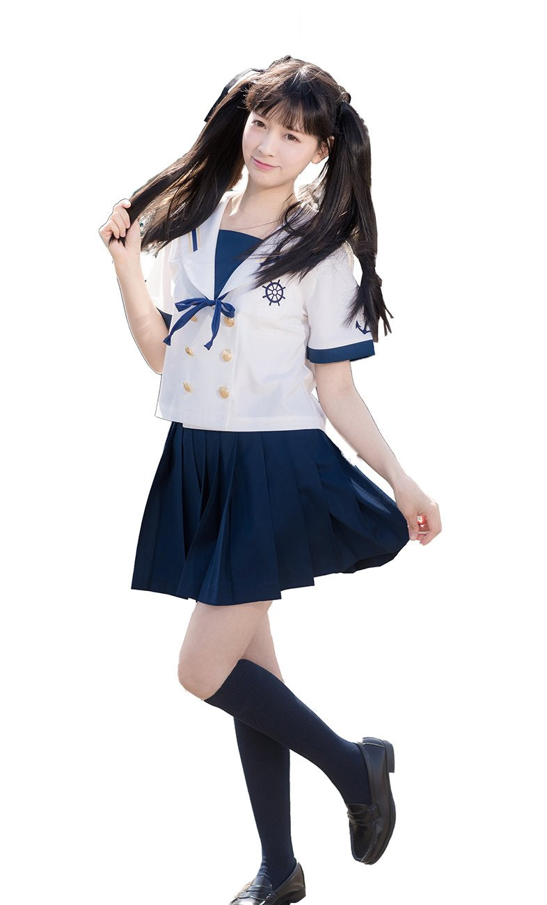 Beautifulfashionlife Girls`S Japan Back To School Uniform Pleated Cosplay Costumes Skirts Dark Blue