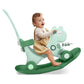 4 In 1 Rocking Horse For Toddlers 1-3 Years Old, Balance Bike Ride On Toys With Push Handle, Backrest And Balance Board For Baby Girl And Boy, Unicorn Kids Riding Birthday (Green)