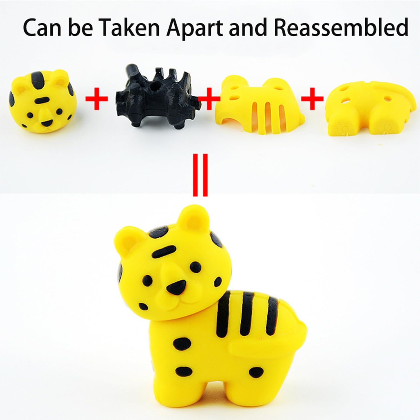 Urskytous 60Pcs Animal Erasers Desk Pets For Kids Pencil Bulk Puzzle Erasers Toys Gifts For Classroom Prizes,Game Reward,Treasur