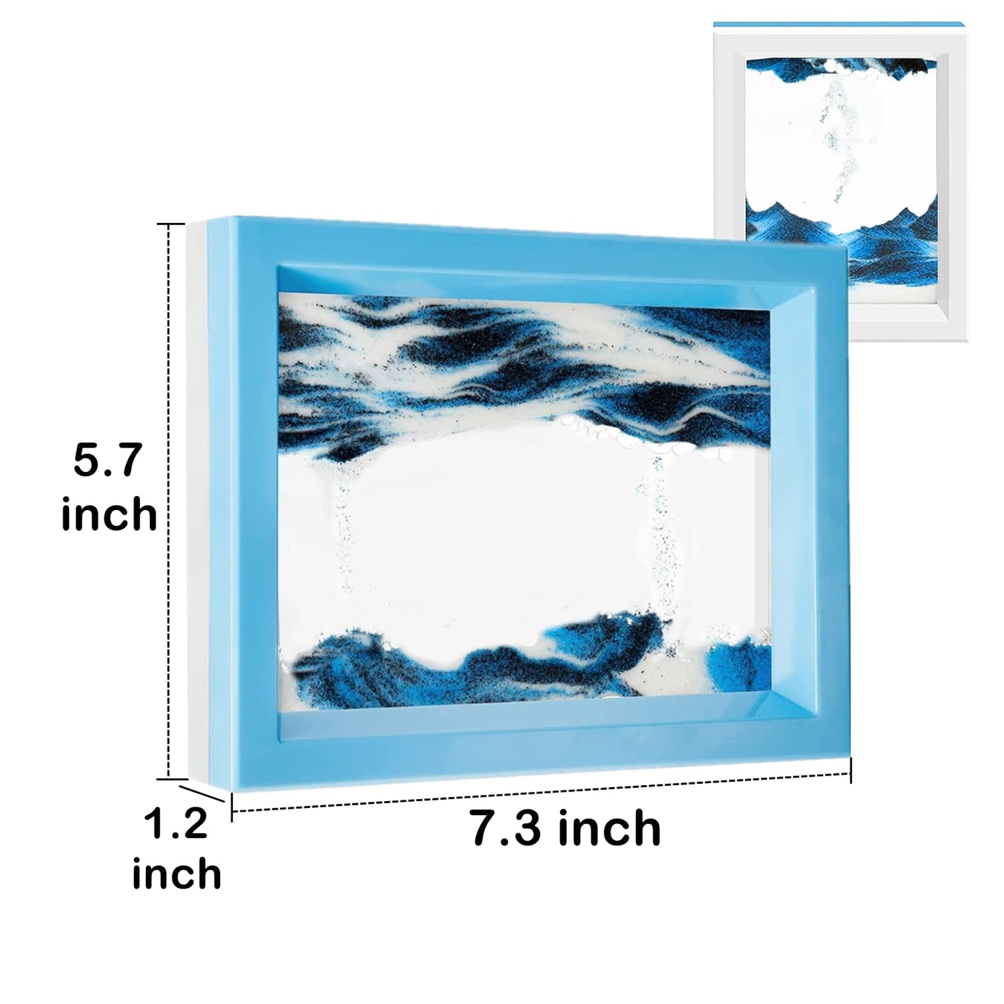 ANXUS Dynamic Moving Sand Art Liquid Motion Bubbler, Flowing Sand Art Picture Desktop Activity Calm Relaxing Desk Decor Voted Be