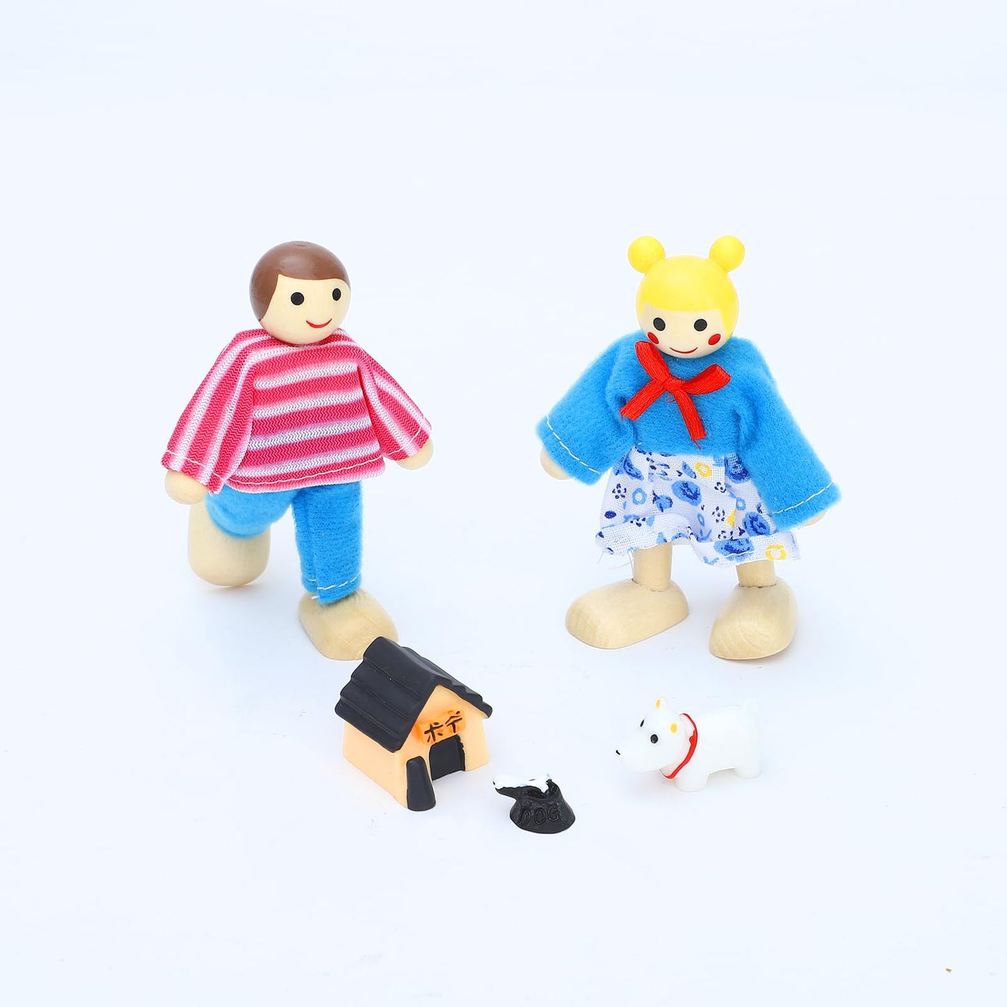 ONEST 10 Pieces Wooden Dollhouse Family Set Mini People Figures Sets Dollhouse Dolls Wooden Doll Family Pretend Play Figures Acc
