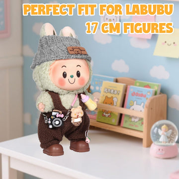 AICase for 17cm Doll Clothes/Outfit Clothing Set for 17cm Doll 3 Piece Set Hat Clothing Boys and Girls Stylish Adorable Clothes Accessories_Brown-14