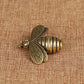 Acxico 1Pcs Brass Retro Bee Figurine Small Bee Statue Ornament House Animal Figurines Gift