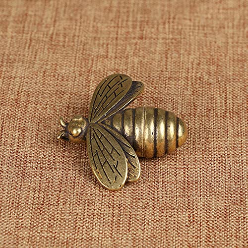 Acxico 1Pcs Brass Retro Bee Figurine Small Bee Statue Ornament House Animal Figurines Gift