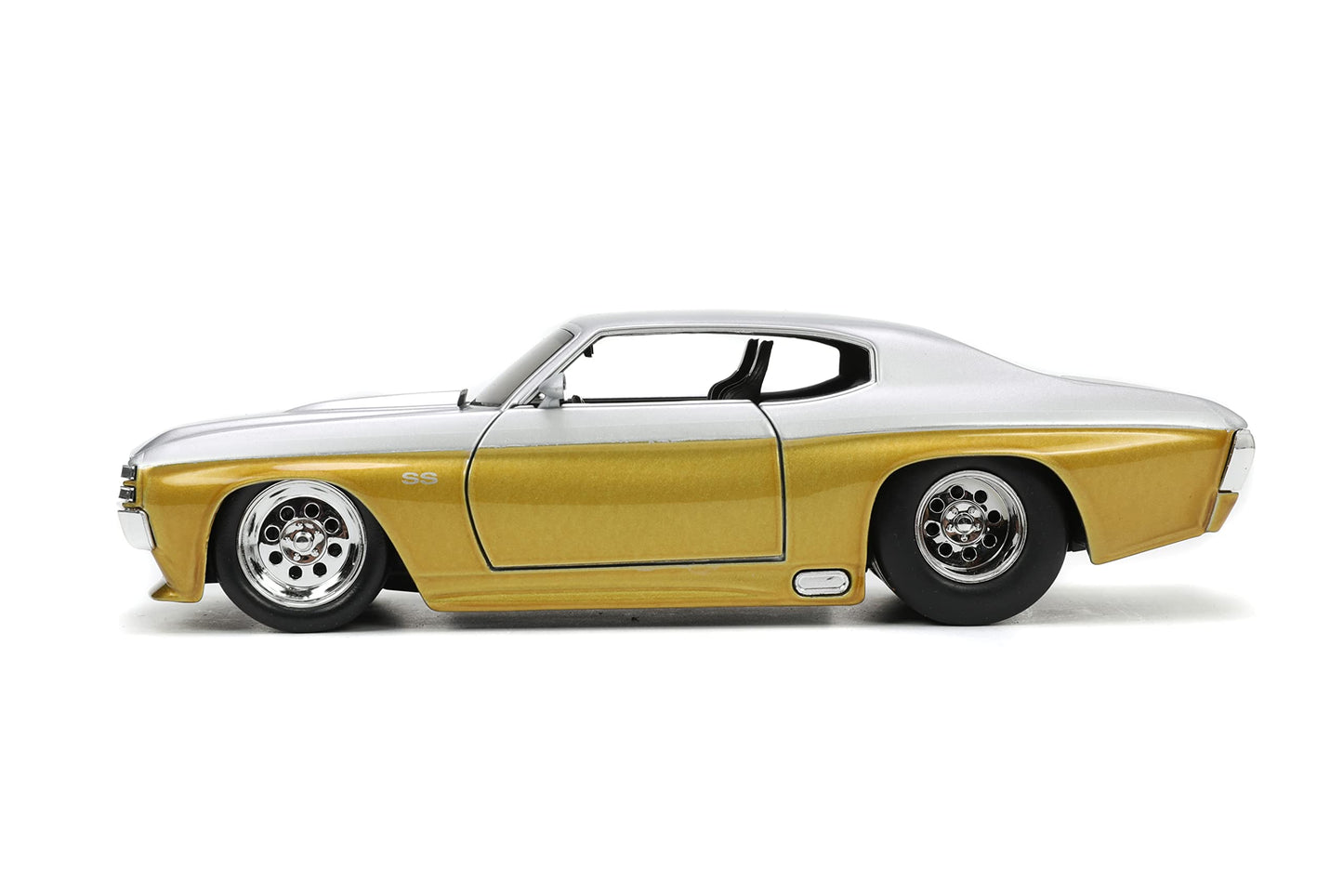 Big Time Muscle 1:24 1971 Chevy Chevelle Ss Die-Cast Car Silver/Gold, Toys For Kids And Adults