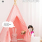 Xiaowantong Kids Teepee Tent With Lights & Carry Bag, Natural Cotton Canvas Toddler Play Tent For Girls & Boys, Washable Foldable Indoor/Outdoor Teepee