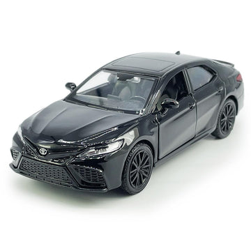 Camry XSE 2022 Model Car 1/36 Scale Diecast Toy Cars Metal Alloy Childrens Die-cast Vehicles, Pull Back Doors Open, Black Rim, C