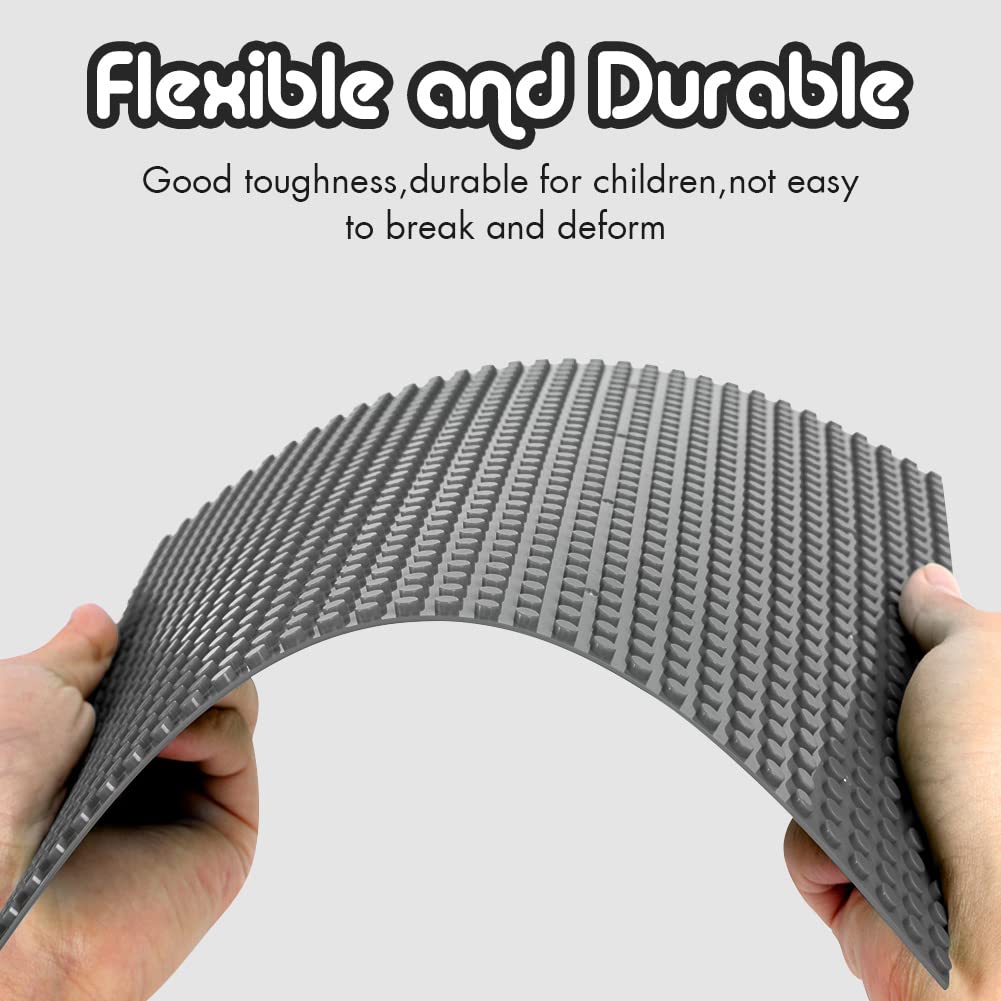 Lekebaby 2 Pack Classic Baseplates Building Base For Building Bricks, 10' X 10' Building Boards - 100% Compatible With Major Brands, Grey
