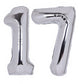 40 Inch Number 17 Balloon Silver Jumbo Giant Big Large Number 17 Foil Mylar Silver Balloons 71Th Birthday Party Anniversary Deco