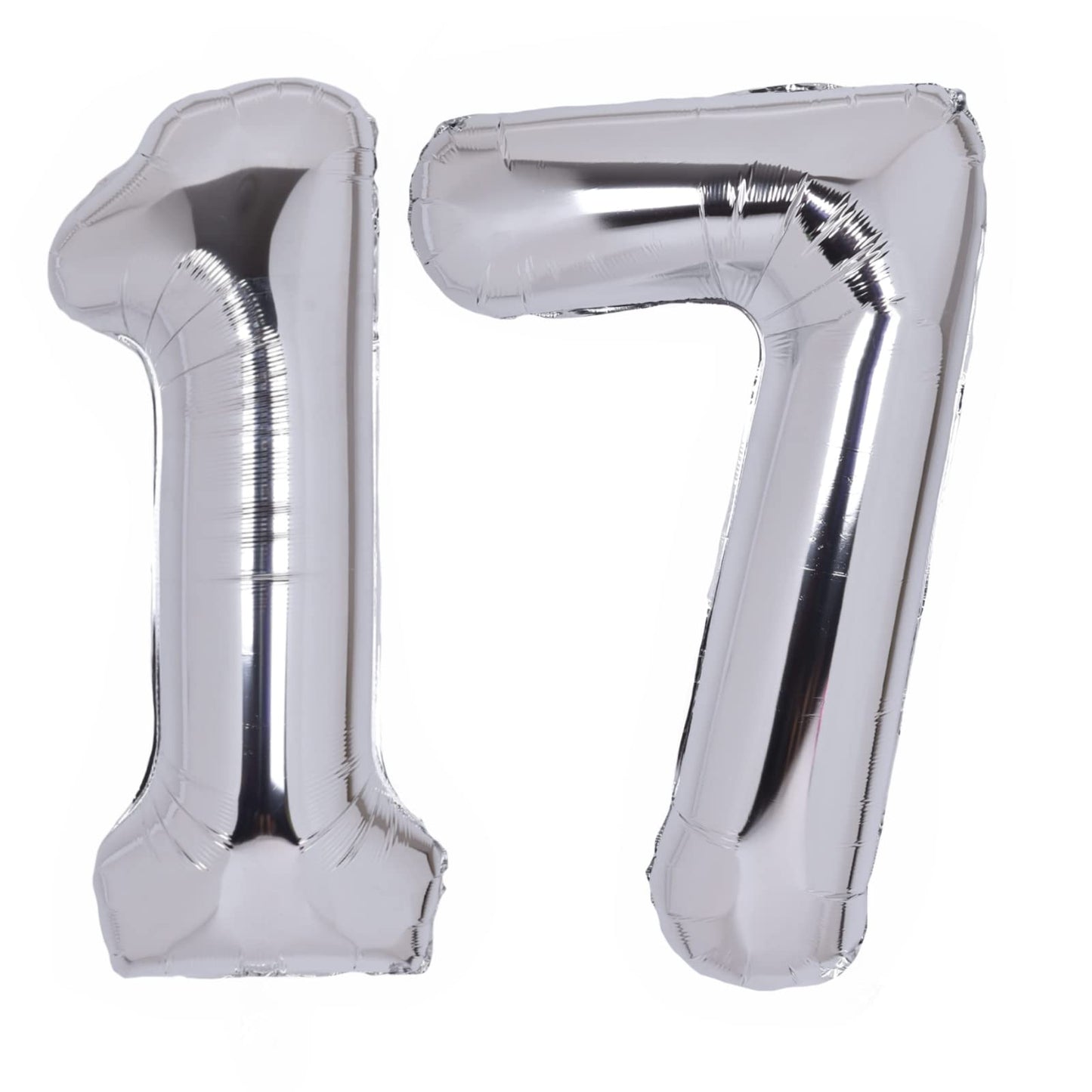 40 Inch Number 17 Balloon Silver Jumbo Giant Big Large Number 17 Foil Mylar Silver Balloons 71Th Birthday Party Anniversary Deco
