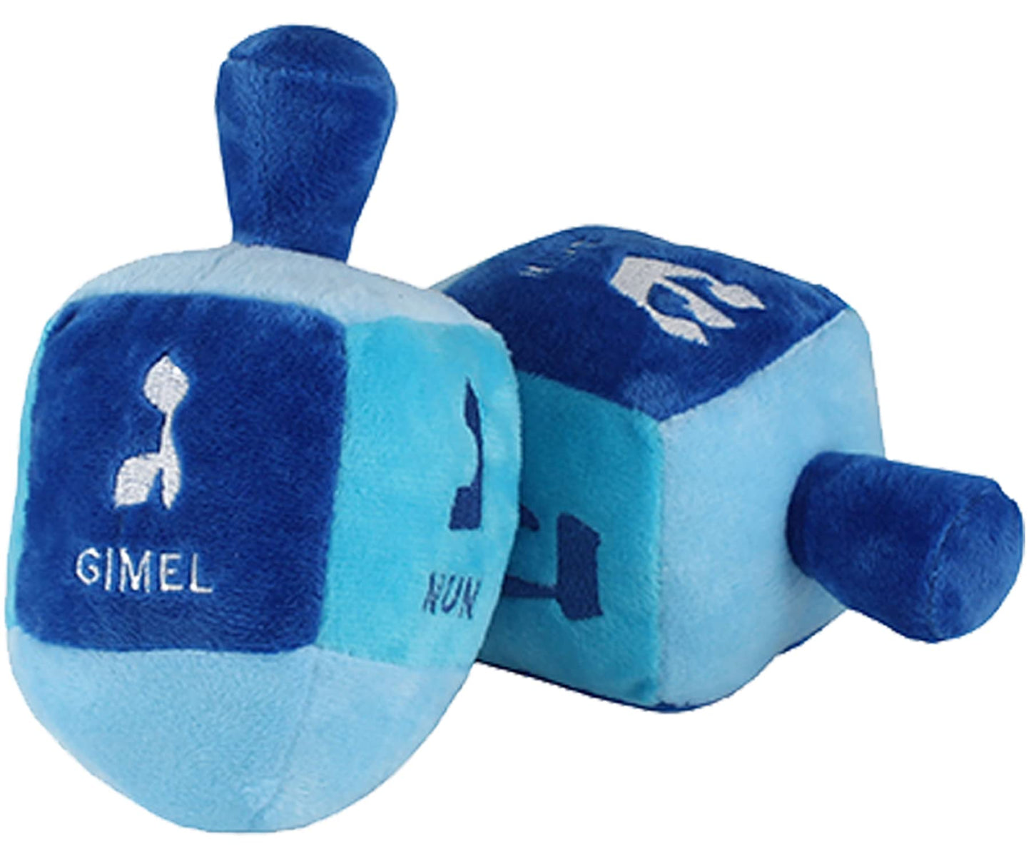 Aviv Judaica Stuffed Plush Dreidel With Rattle For Hanukkah - 6' X 3' Embroidered With The Hebrew Drydel Letters And English Transliteration My First Chanukah Gift - Pack Of 6