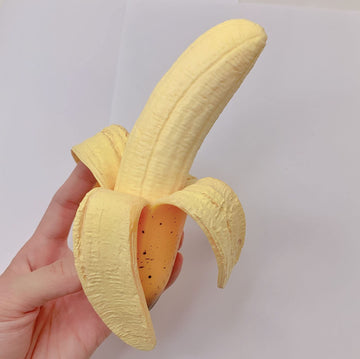 Funnysquee Banana Squishies Stress Relief Soft Scented Simulation Bananas Fruit Squeeze Toys Cute Birthday Gift Novelty Toy For Kids (Yellow Banana)
