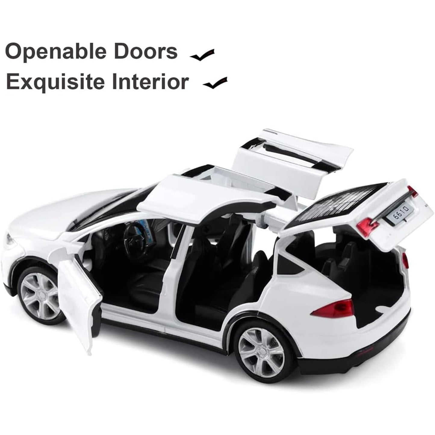 SASBSC Diecast Car 1:32 Pull Back Vehicles Alloy Model Cars Toy Cars for 4 to 12 Years Old White