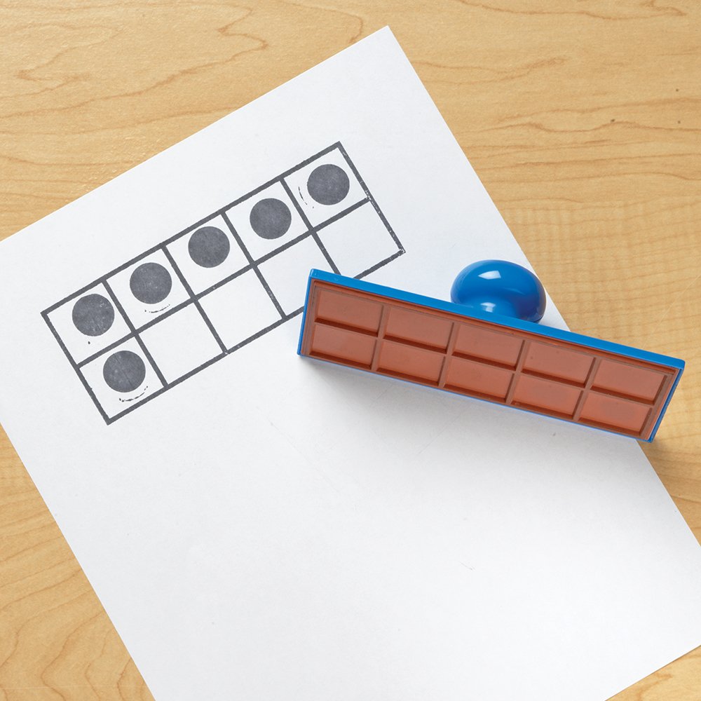 Learning Resources Ten Frame Stamp, Classroom Math Visuals Stamp, 2 Pieces, 2   H x 6   W